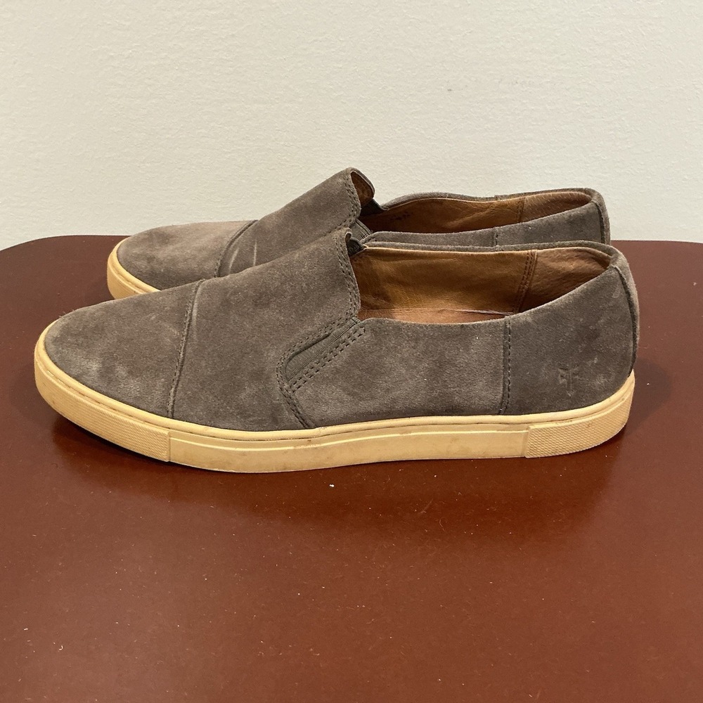 Frye Gemma Cap Suede Loafers Size 8 Slip On Casual‎ Walking Classic Women's Gray